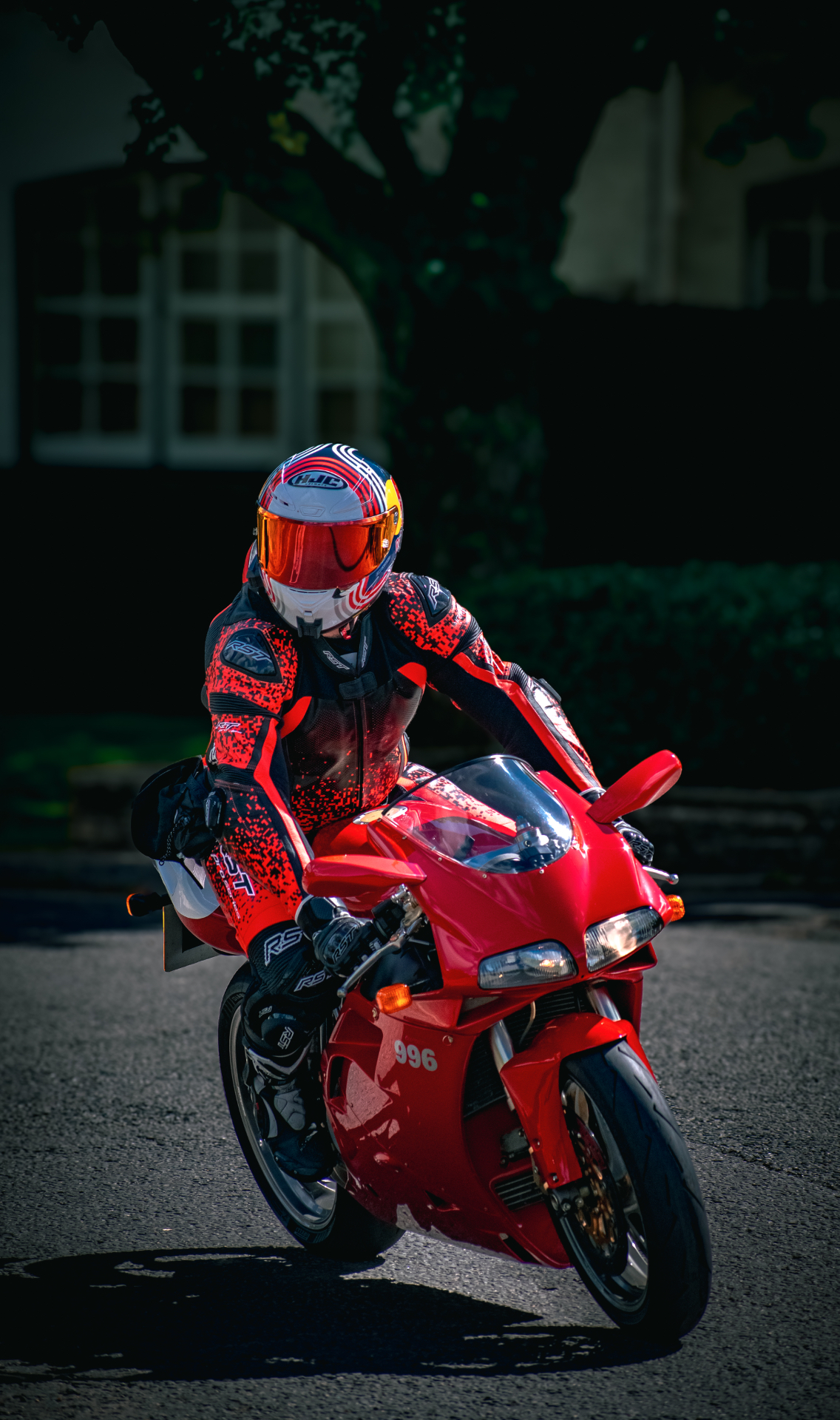 Rider on a Ducati 996 — real rider, UK
